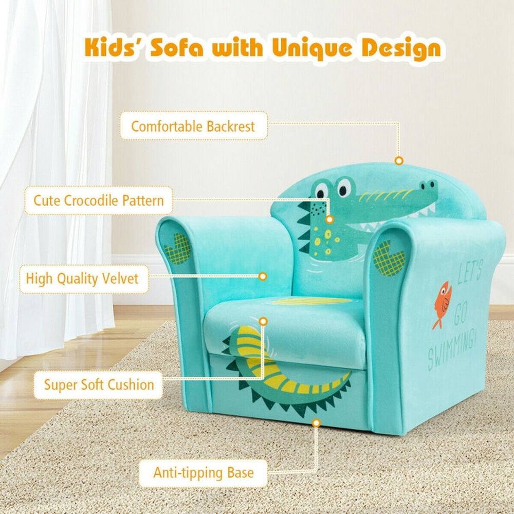 Kids' Sofa with Unique Design

- Comfortable Backrest
- Cute Crocodile Pattern
- High Quality Velvet
- Super Soft Cushion
- Anti-tipping Base

LET'S GO SWIMMING