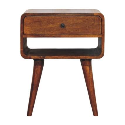 Front. Artisan Furniture - Artisan Furniture Solid Wood Avora Chestnut Nightstand with Drawer and open slot - Chestnut.