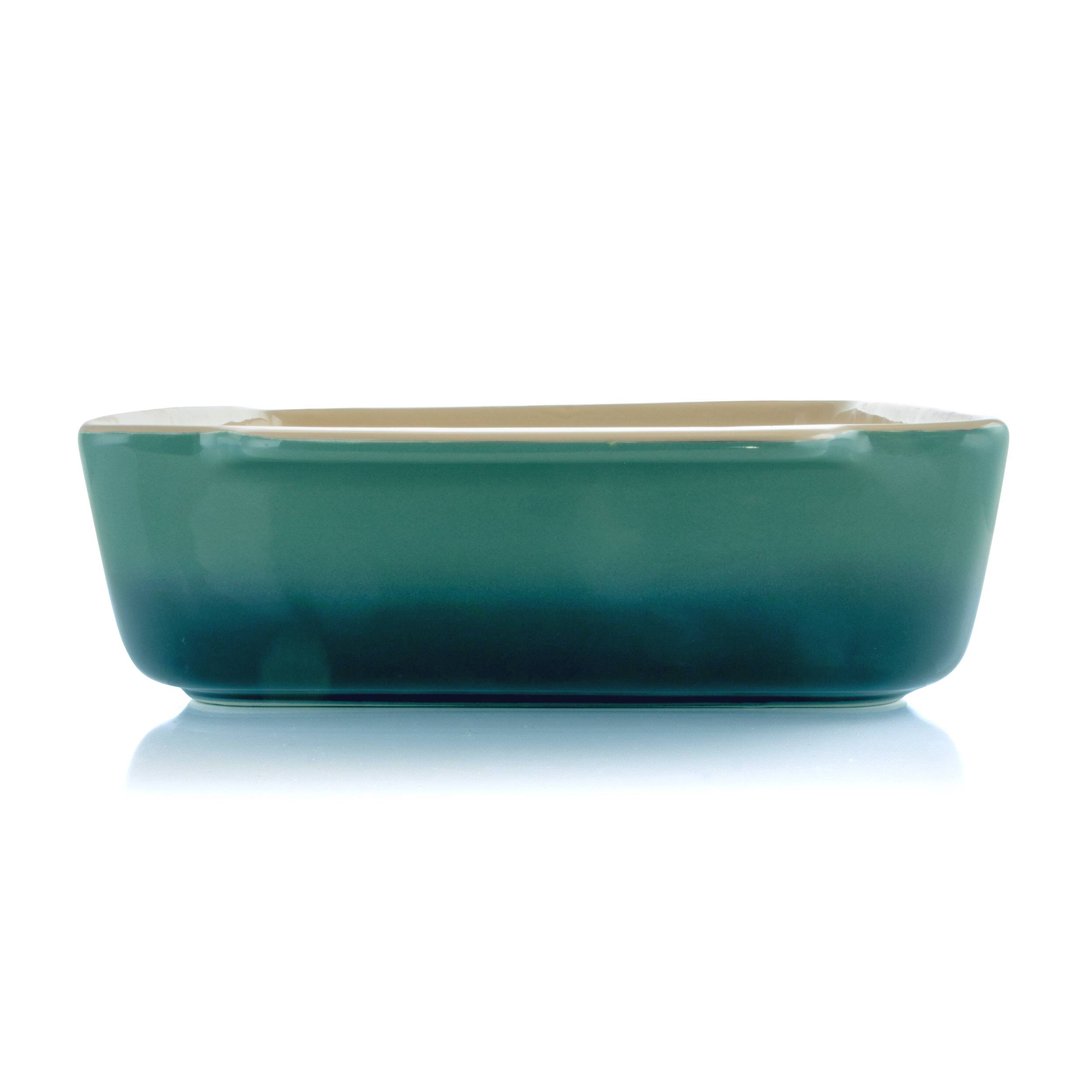 Alt View 1. Crock-Pot - Crock Pot Artisan 4 Quart Rectangular Stoneware Bake Pan in Gradient Teal - Gradient Teal.