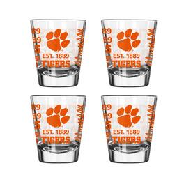 Logo Brands - Clemson Tigers 4-Pack 2oz. Shot Glass Set - Multicolor