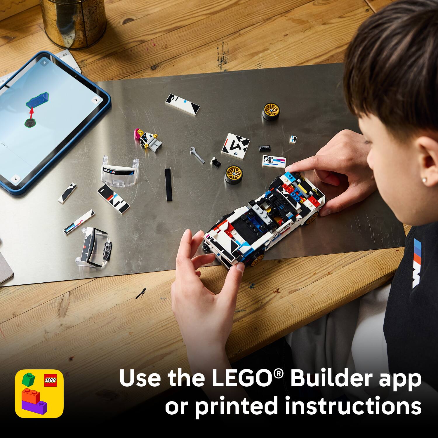 Use the LEGO® Builder app or printed instructions