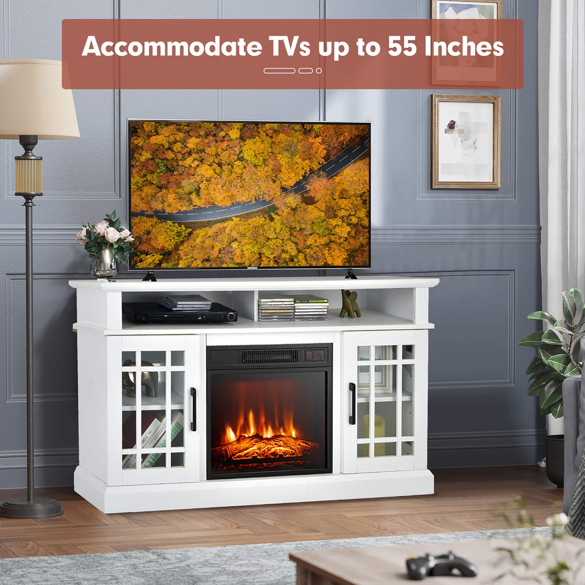 Accommodate TVs up to 55 Inches - L