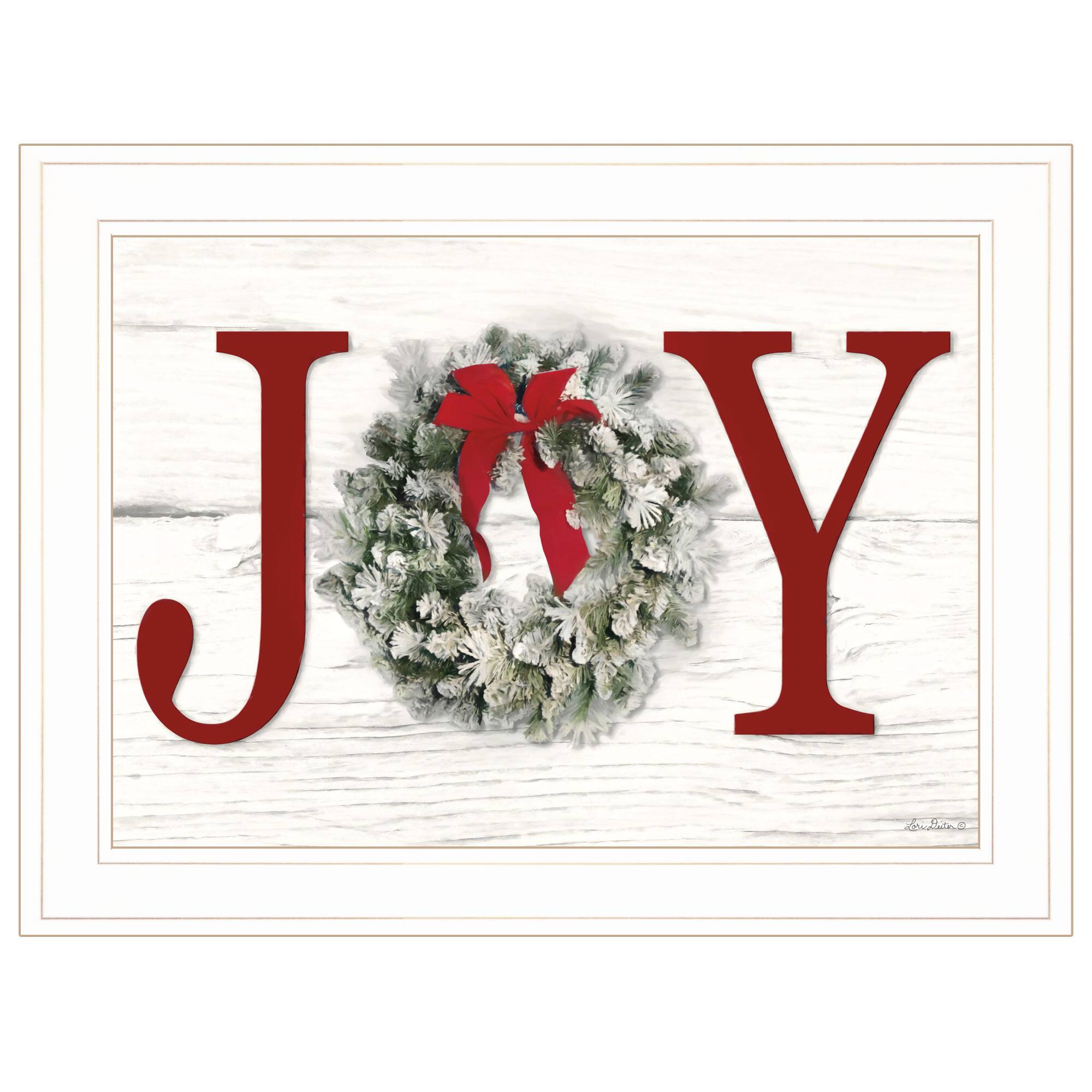 Front. TinyHomie - Christmas Joy Lori Deiter Ready to Hang Framed Print White Frame - white.