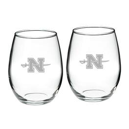 Jardine - Nicholls State Colonels Team Design Two-Piece 21oz. Stemless Wine Glass Set - Multicolor