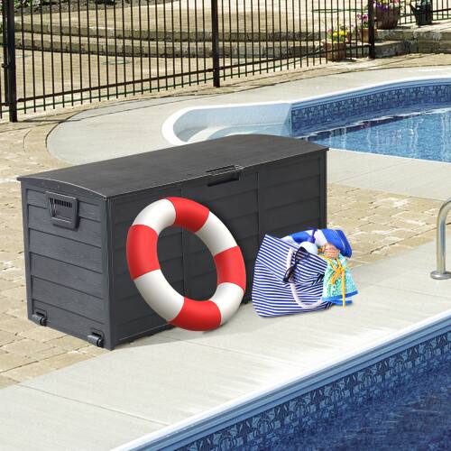 Alt View 3. Winado - 75 GAL UV Resistant Resin Deck In/Outdoor Storage Box for Patio Cushion Tools - Black.