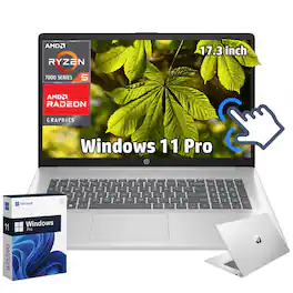 HP - 17.3" Touch-Screen Laptop - AMD Ryzen 5 7530U - 16GB RAM - 1TB SSD - Windows 11 Pro - Natural Silver