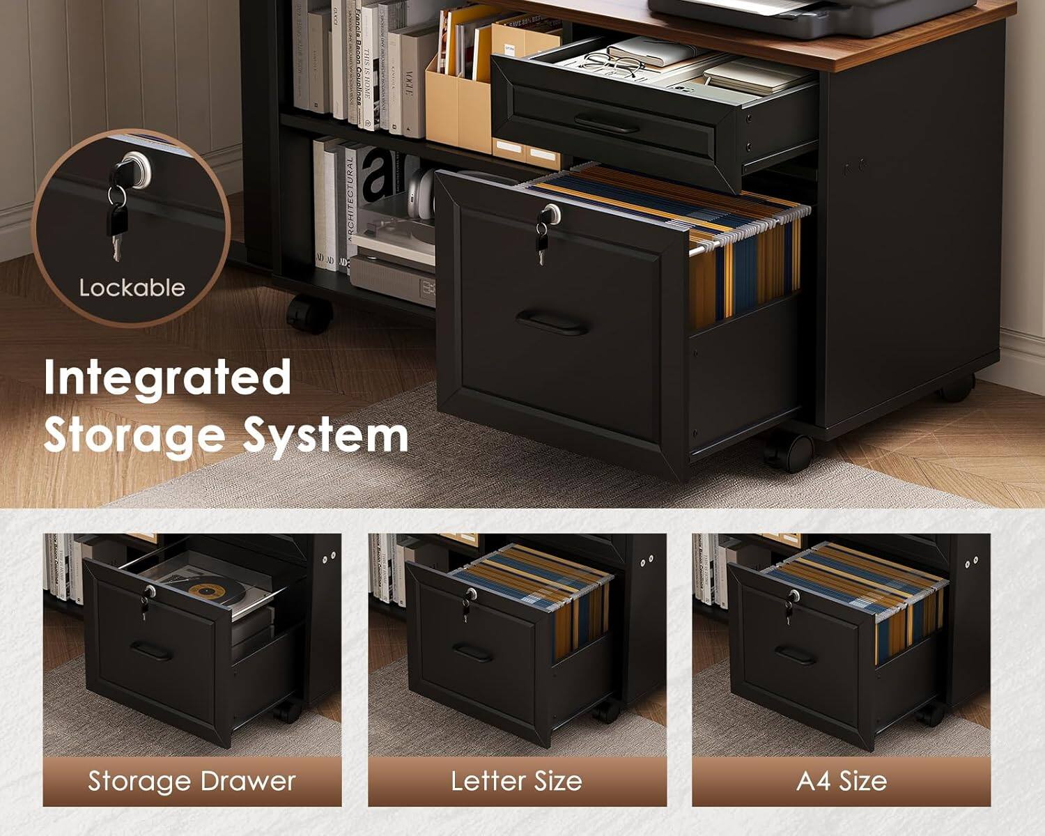 FESER MUVI X1E Lockable ARCHITECTURAL Integrated Storage System Storage Drawer Letter Size A4 Size