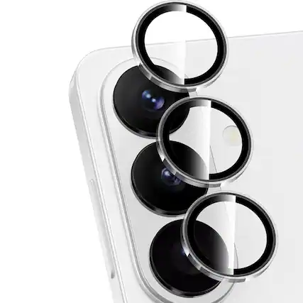 Front. Dteck - For Samsung Galaxy S25 Camera Lens Protectors Cover, Individual Lens Protectors,9H+ Anti-Scratch Tempered Glass Cover - Clear.