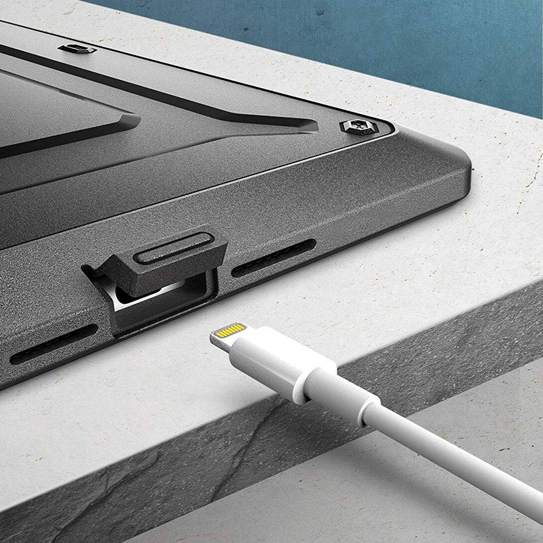 Alt View 1. SUPCASE - UB PRO Rugged Case with Kickstand and Screen Protector for iPad 10.2-Inch - Black.