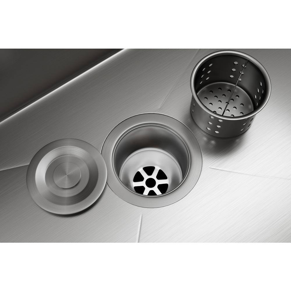 Alt View 3. Elegant Kitchen and Bath - Stainless Steel farmhouse kitchen sink L27'' x W22'' x H10" - Stainless Steel.