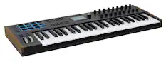 Front. Arturia - KeyLab mk3 49/61-Key Semi-Weighted MIDI Controller with Pads, Faders, Encoders, and Software Bundle.