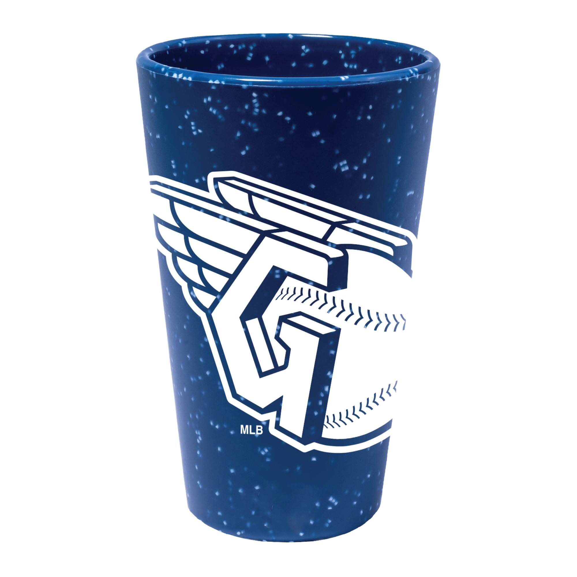 Front. WinCraft - Cleveland Guardians 16oz. Team Color Silicone Pint Glass - Multicolor.