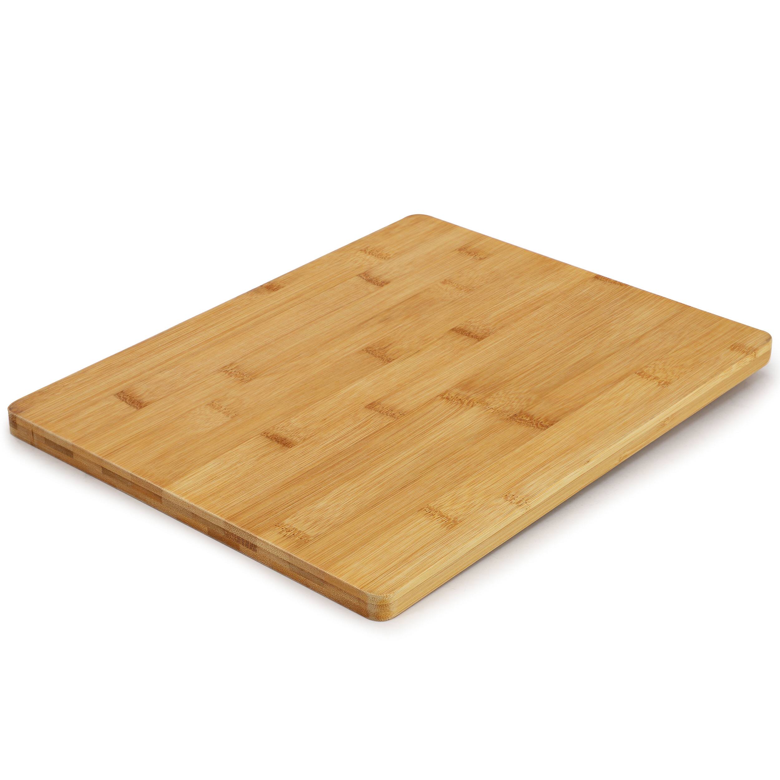 Alt View 5. MegaChef - MegaChef Bamboo Charcuterie and Cheese Board with Knife Stand Attachment and 4 Piece Knife Set - Brown.