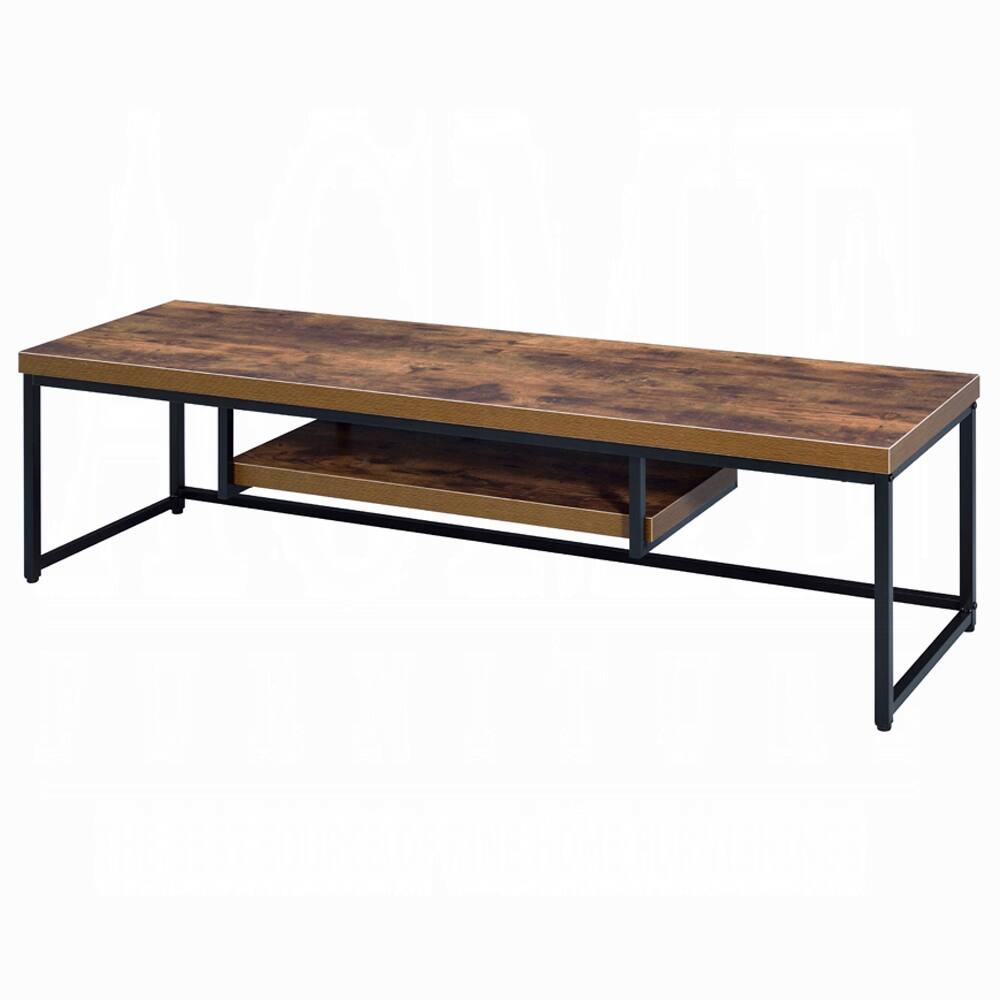 Angle. Spaco - Spaco TV Stand for TVs Up to 60 Inch, Industrial Style with Weathered Oak Top, Metal Base and Open Shelf,for Living Room - Black+Oak.