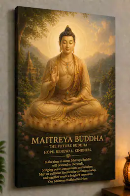 FC Design Large Maitreya Buddha Canvas Print 24x36" Hope Renewal ...