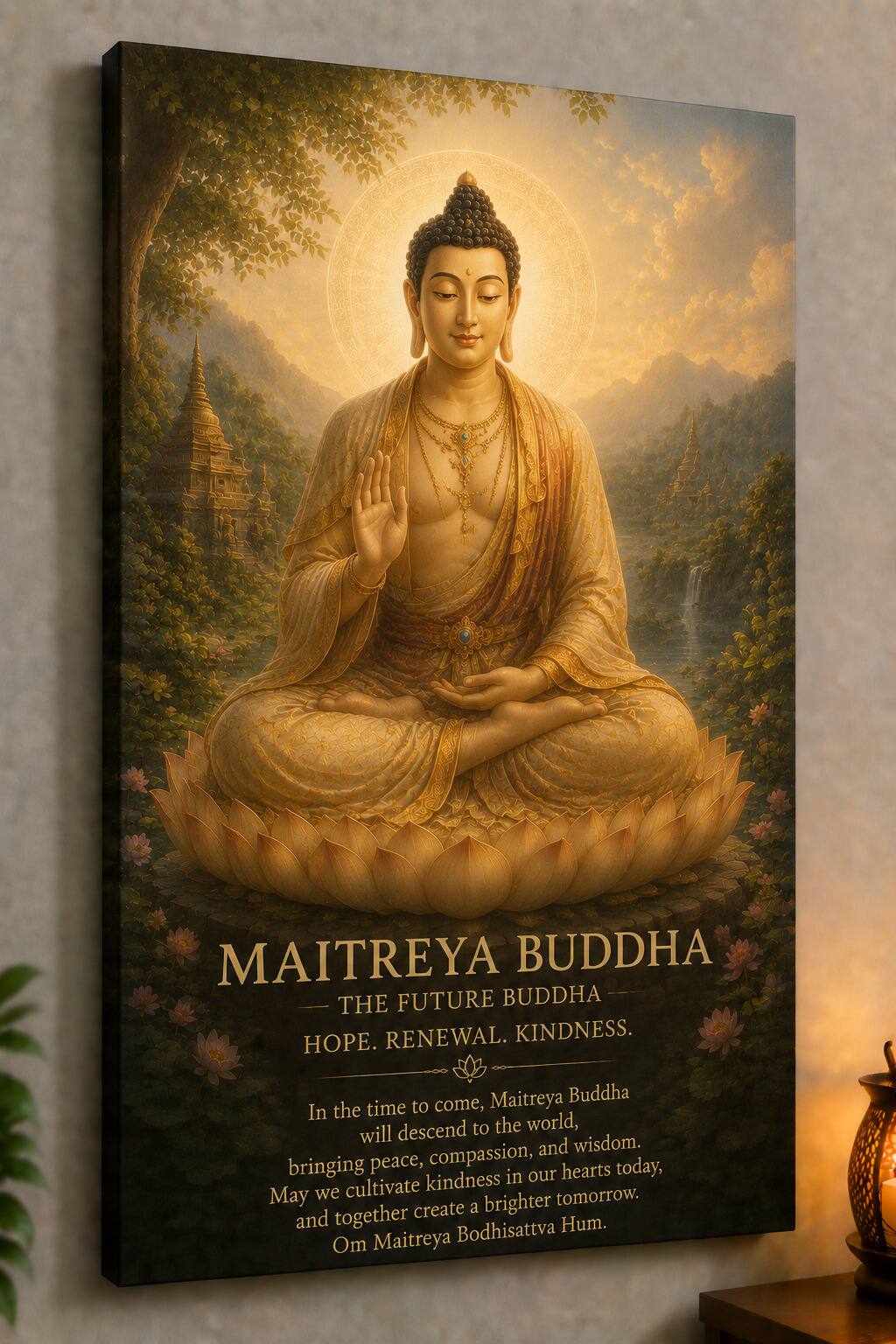 FC Design Large Maitreya Buddha Canvas Print 24x36" Hope Renewal ...