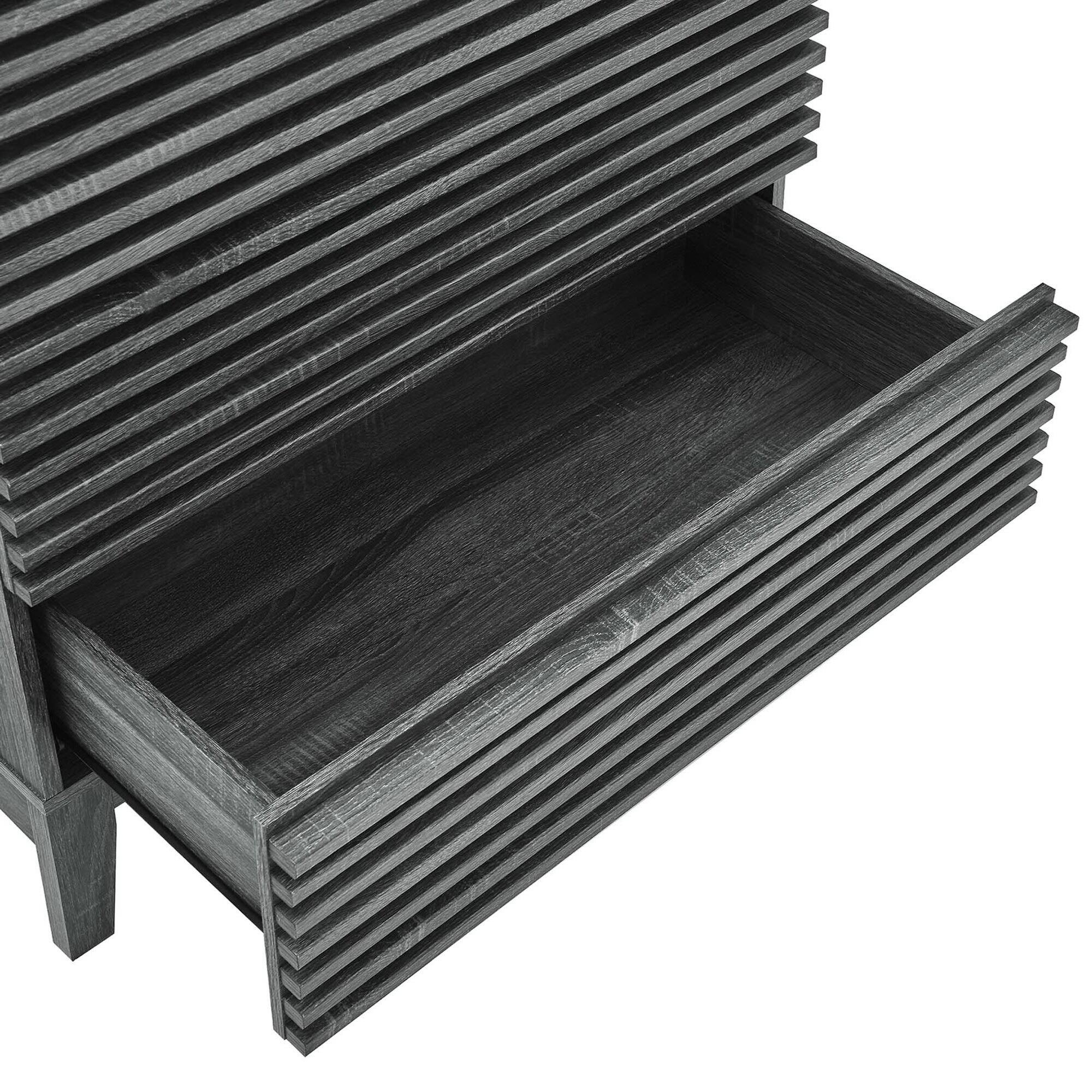 Alt View 3. Modway - Render 3-Drawer Bachelor's Chest by Modway - Charcoal.