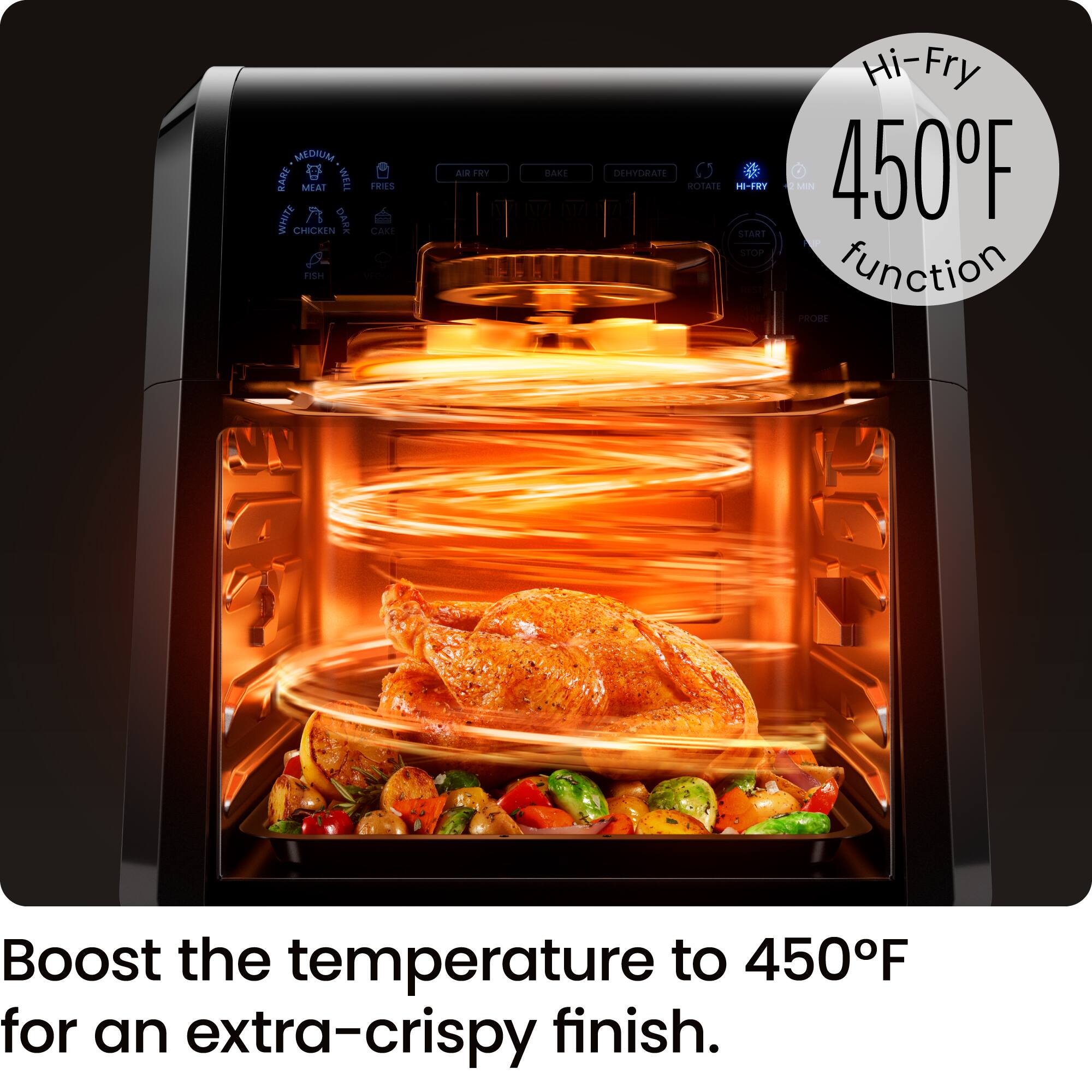 Boost the temperature to 450°F for an extra-crispy finish.