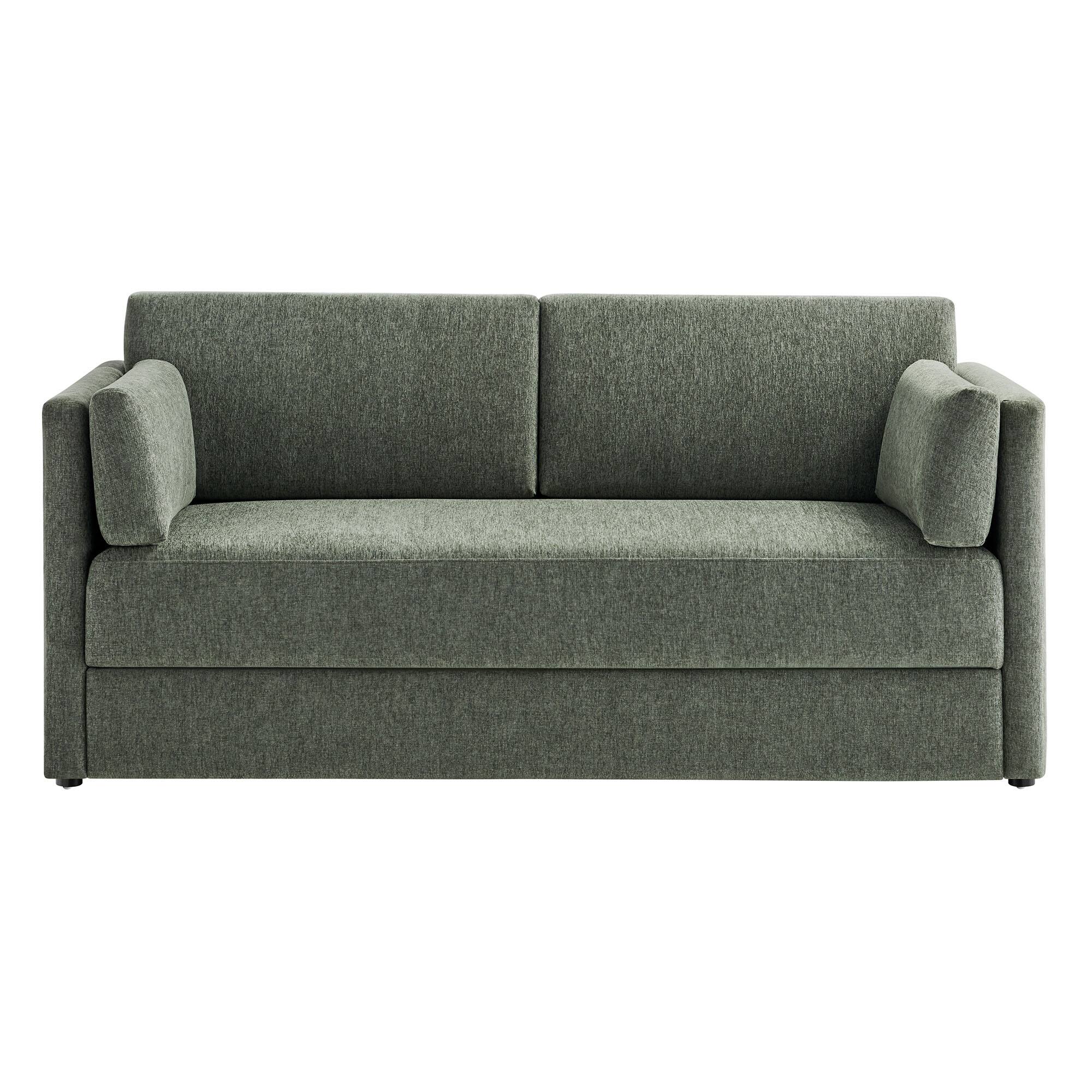 Alt View 4. Modway - Linden Upholstered Heathered Chenille Sofa by Modway - Green.