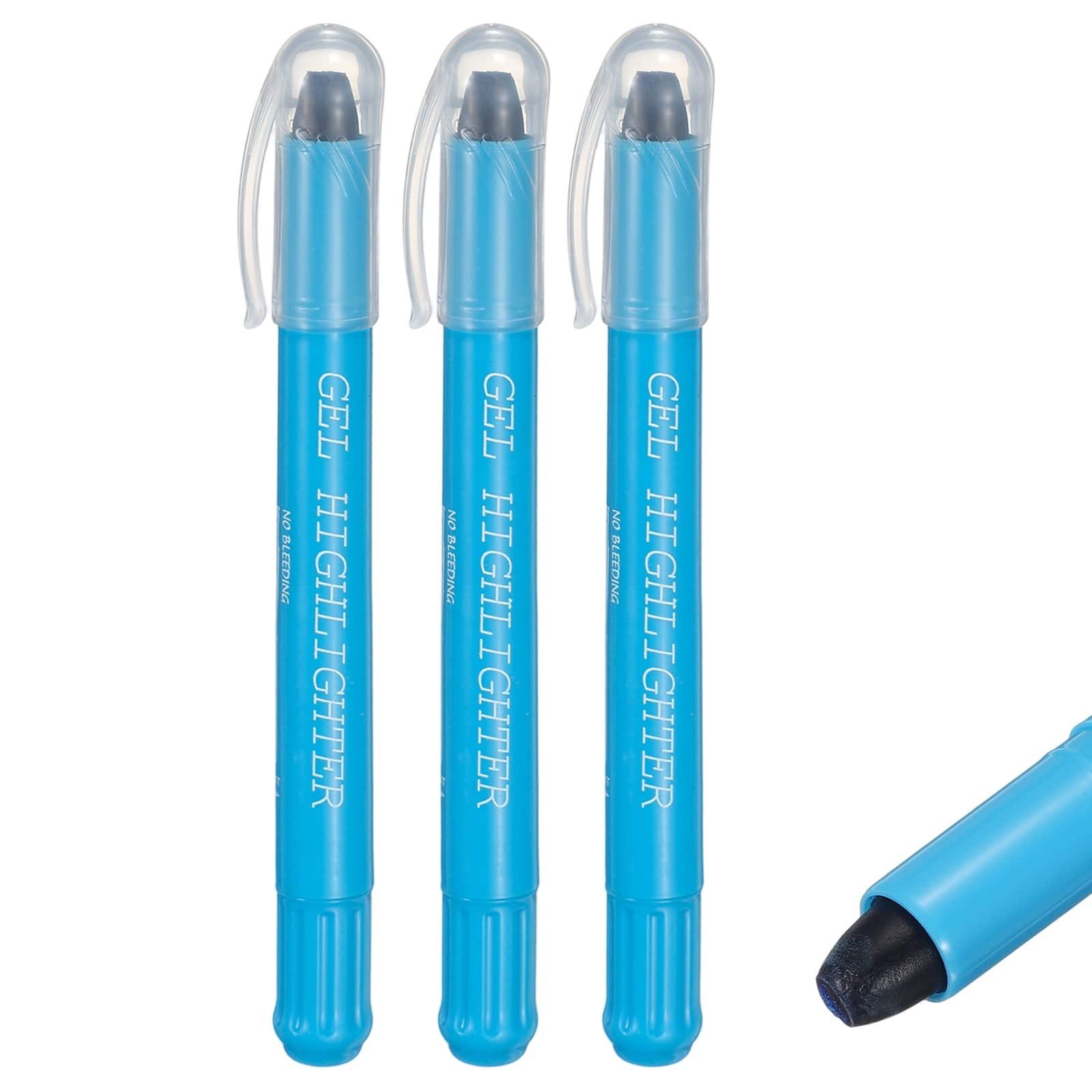 Unique Bargains - 3pcs Gel Highlighters, No-Bleed Wax Crayon, Neon Twist-Up Stick for Office & Books - Blue price history on PriceWatchPro