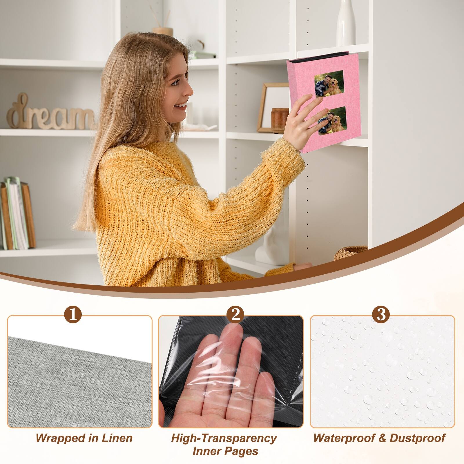 1. Wrapped in Linen
2. High-Transparency Inner Pages
3. Waterproof & Dustproof