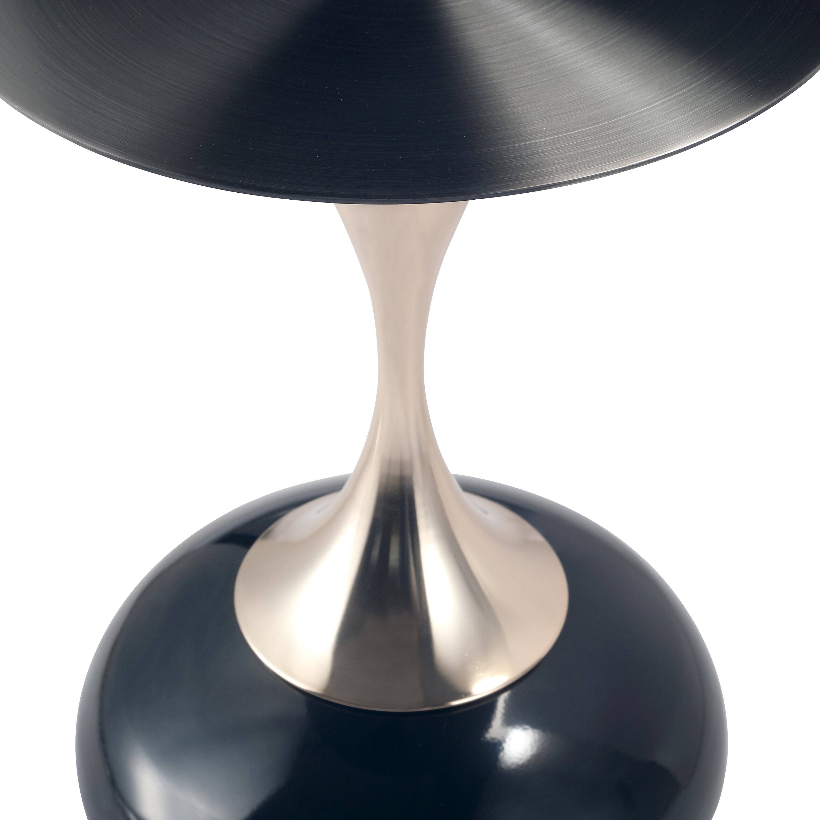 Alt View 6. LeisureMod - Savoy Black Circular Top End Table with Powder Coated Finish for Living Room/Offices - Shiny Black.
