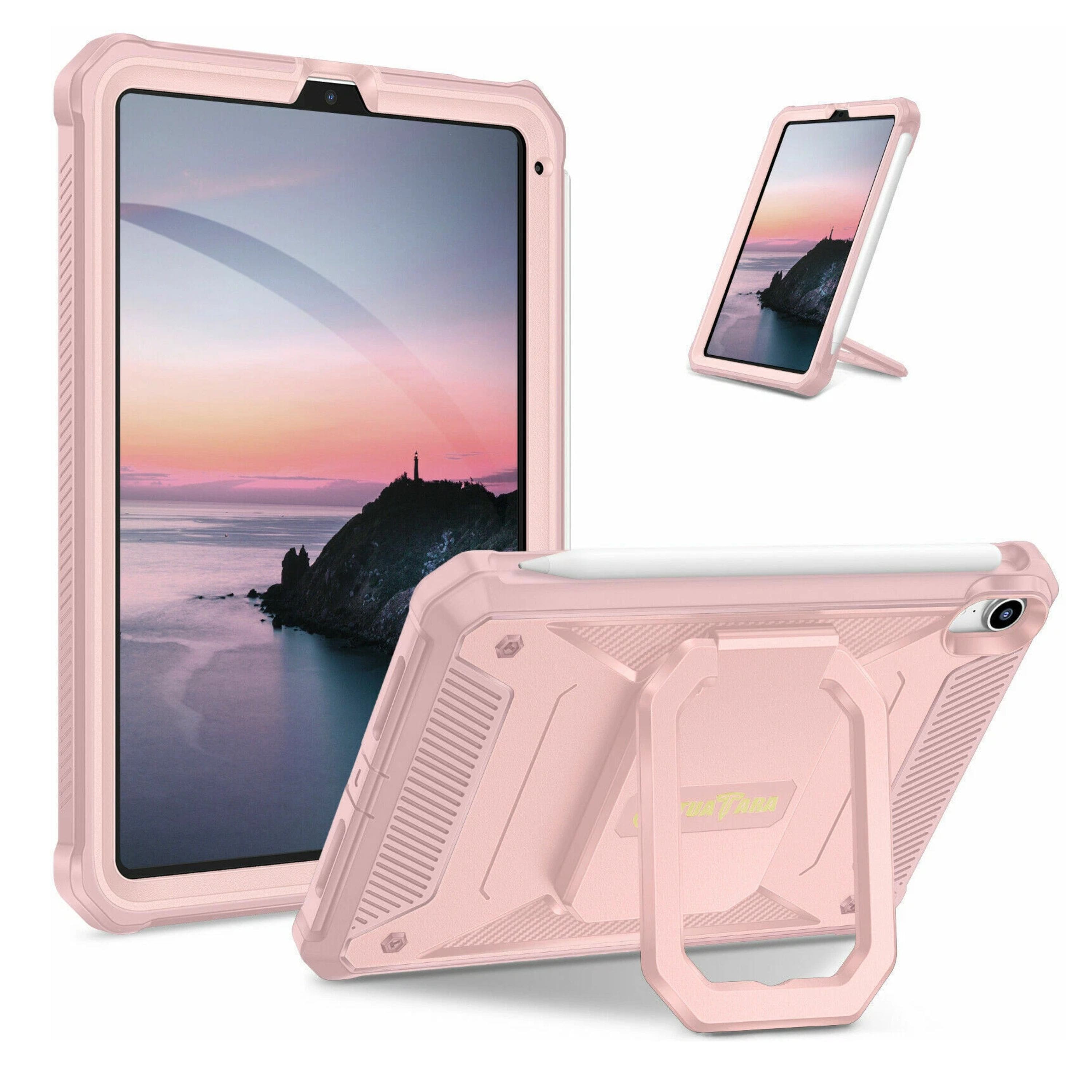 Kitcheniva - Rotating Shockproof Rugged Case With Built-in Screen Protector For iPad Mini 7 (A17 Pro) 2024/iPad Mini 6 - Rose Gold