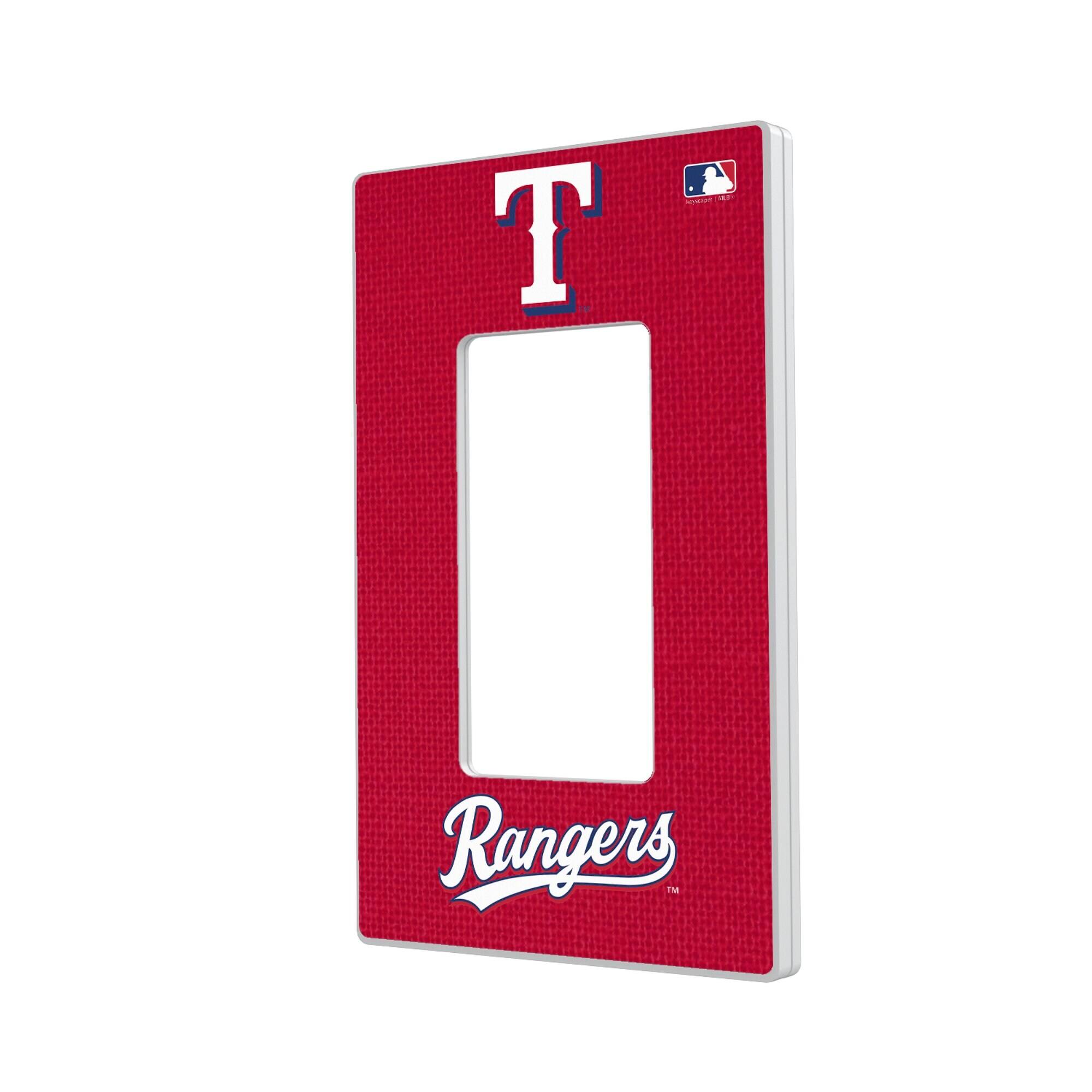 Front. Keyscaper - Texas Rangers Solid Single Rocker Light Switch Plate - Multicolor.