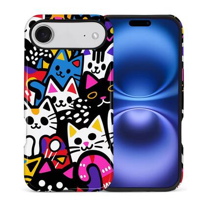 Front. BUBM - Smartphone Case for iPhone - 2-Layer Durable Smartphone Protection Case - Cat Party - Cat Party for iPhone Air.