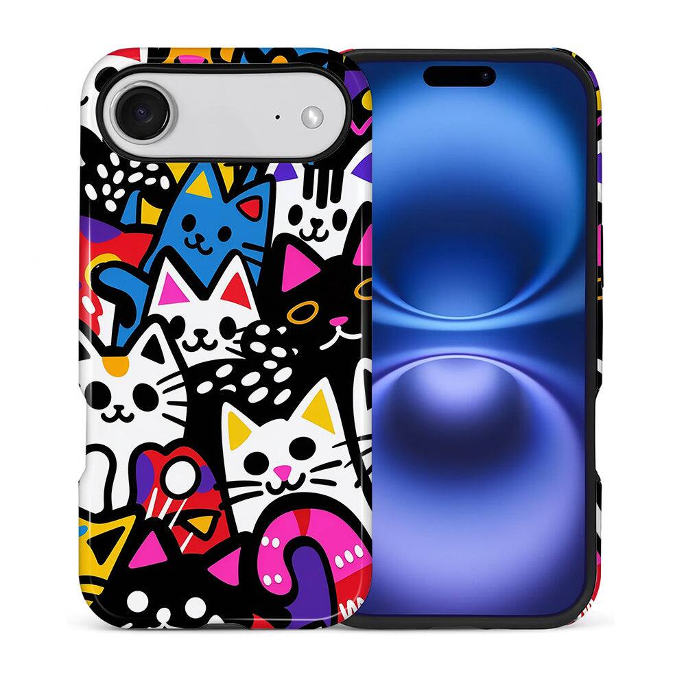 Front. BUBM - Smartphone Case for iPhone - 2-Layer Durable Smartphone Protection Case - Cat Party - Cat Party for iPhone Air.