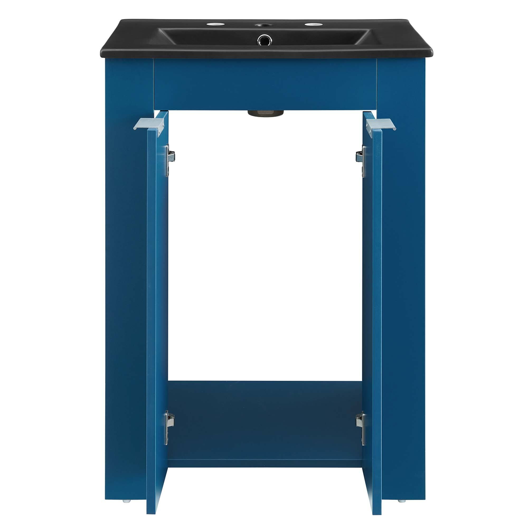 Alt View 6. Modway - Maybelle Bathroom Vanity Basin Included - Navy Black.