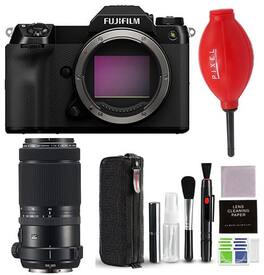 GFX100S II Mirrorless Camera Body w/ Fujifilm GF 100-200MM F5.6 R LM OIS WR & Extra Accessories Bundle | Fuji GFX100S II - Black