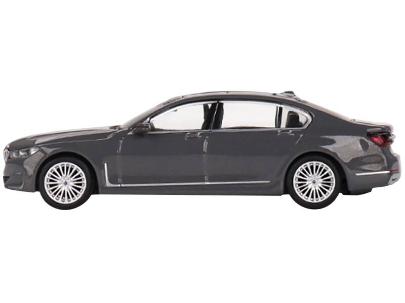 Angle. Mini GT - BMW 750Li xDrive Bernina Gray Amber Effect with Sunroof Limited Edition to 2400 pieces Worldwide 1/64 - Gray Amber.