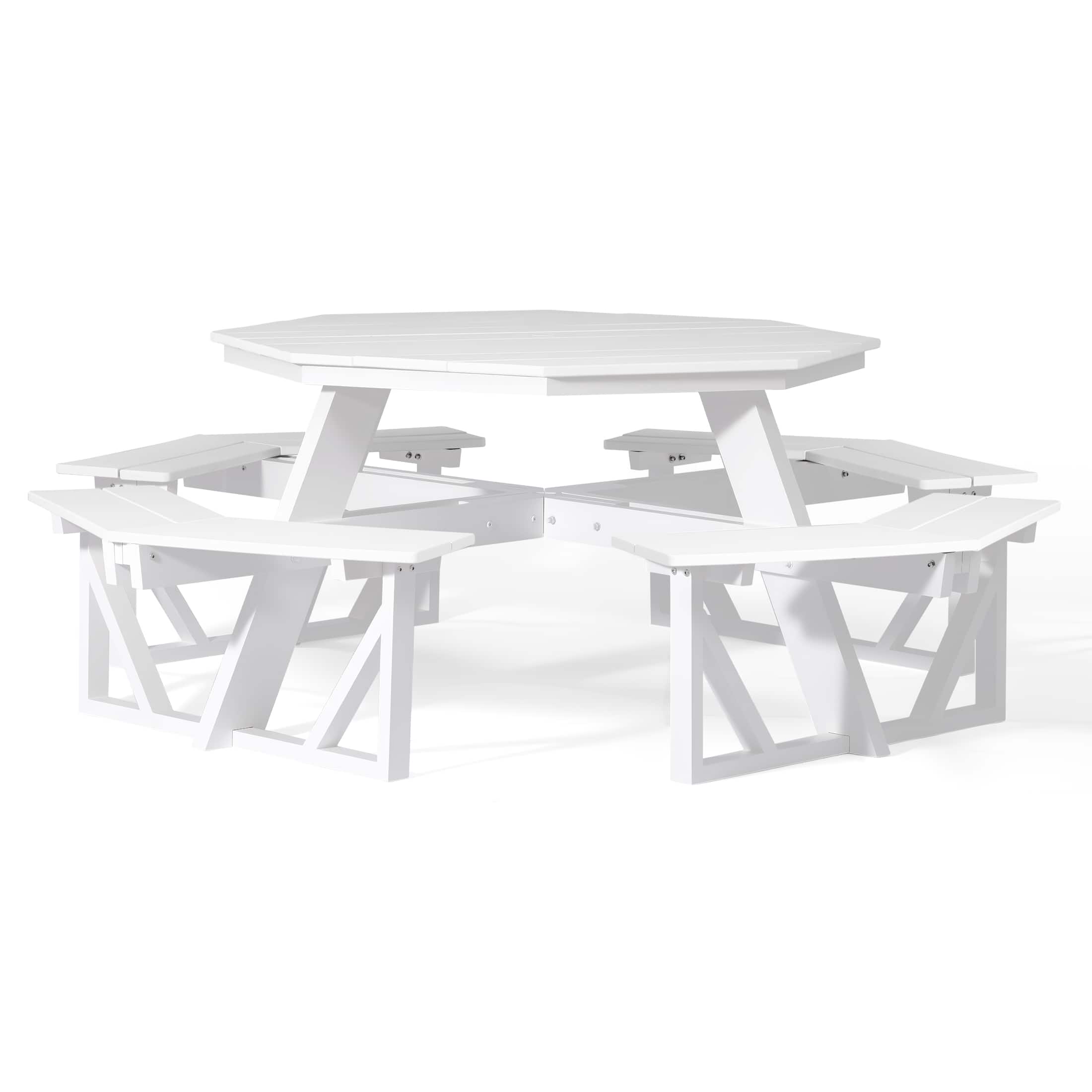 "WestinTrends - Greenville Outdoor 48"" HDPE 8-Person Patio Octagon Picnic Table - White" price history on PriceWatchPro