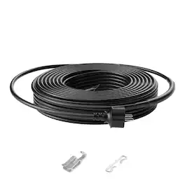 VEVOR - Self-Regulating Pipe Heating Cable, 12FT 5W/FT Heat Tape for Pipes, Roof Snow Melting De-icing, Gutter and Pipe Freeze - Black
