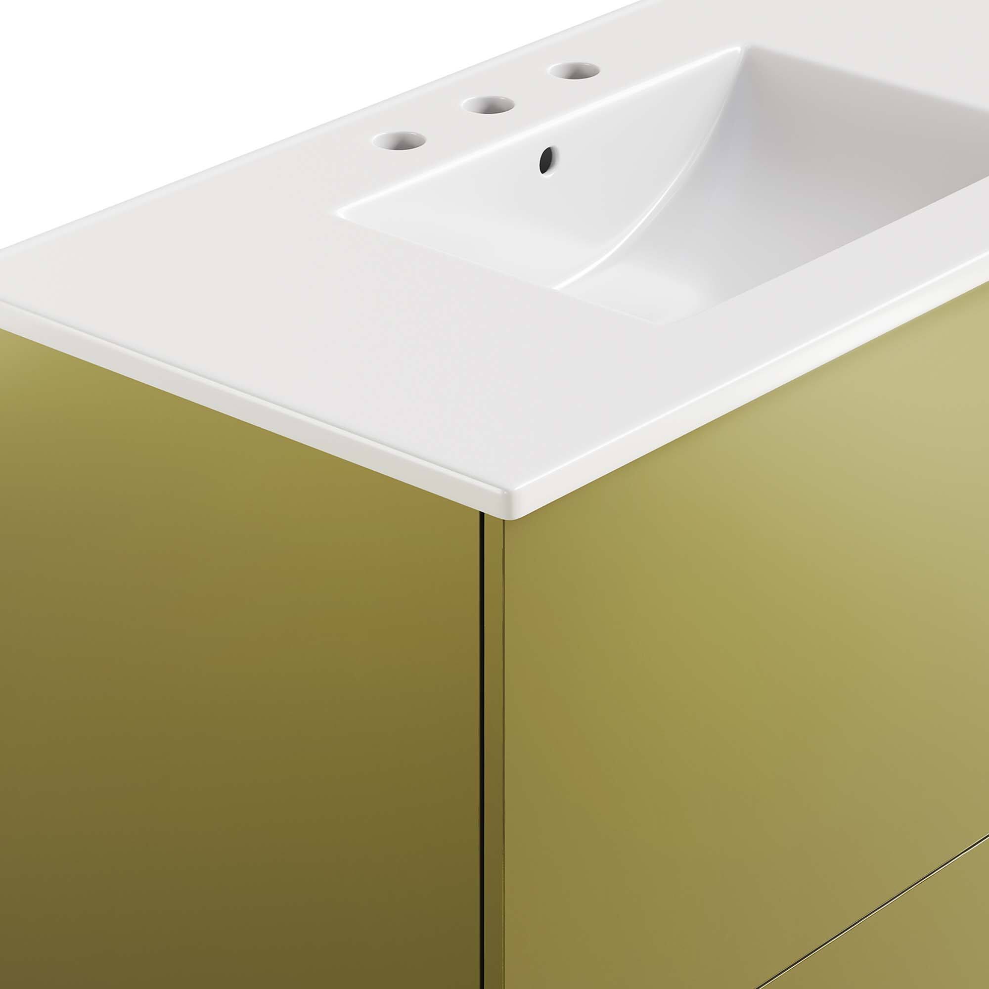 Alt View 7. Modway - Quantum Bathroom Vanity Basin Included by Modway - White Gold.
