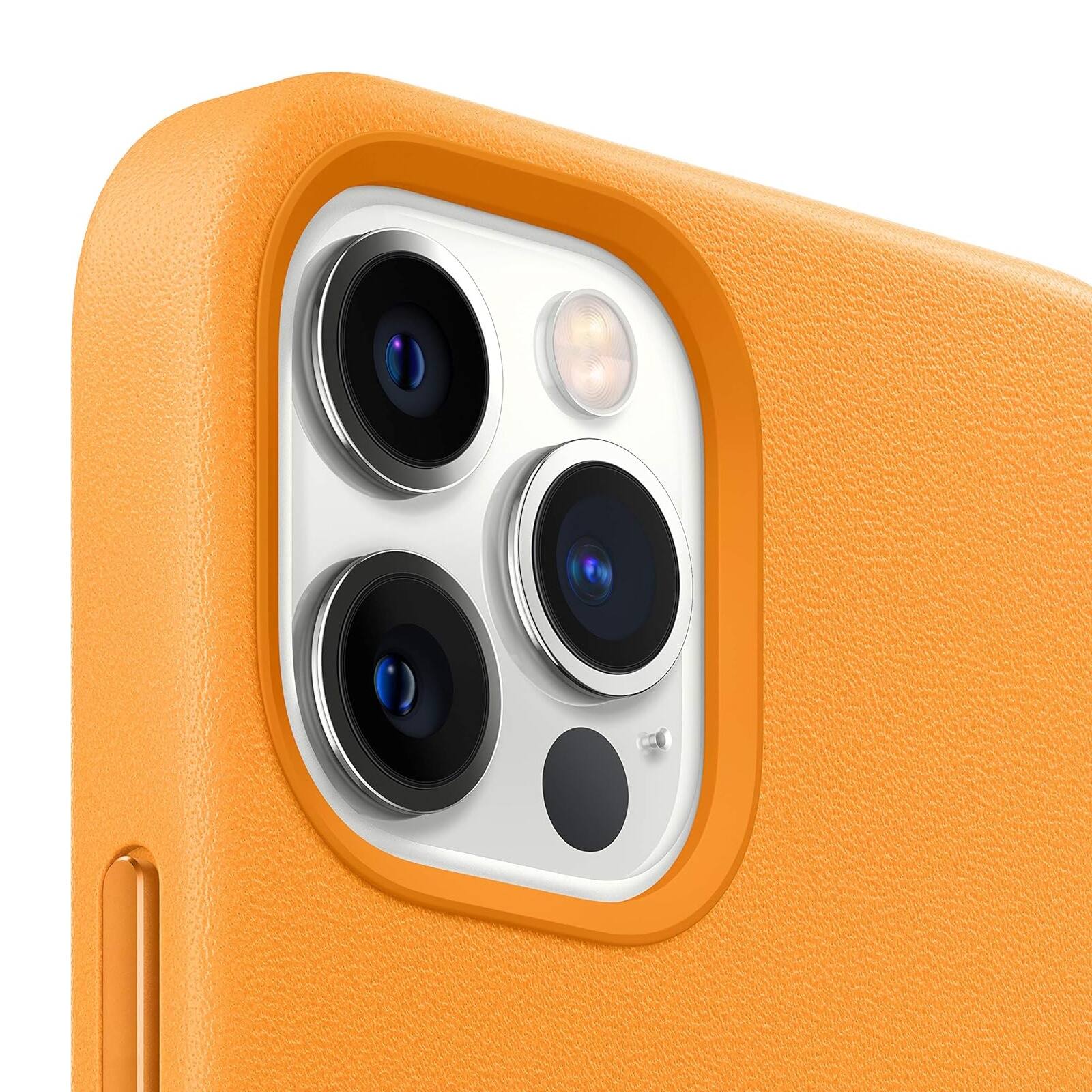 Alt View 1. Apple - Apple Leather Case for iPhone 12 Pro Max (A2342, A2410, A2412, A2411) - California Poppy - California Poppy.