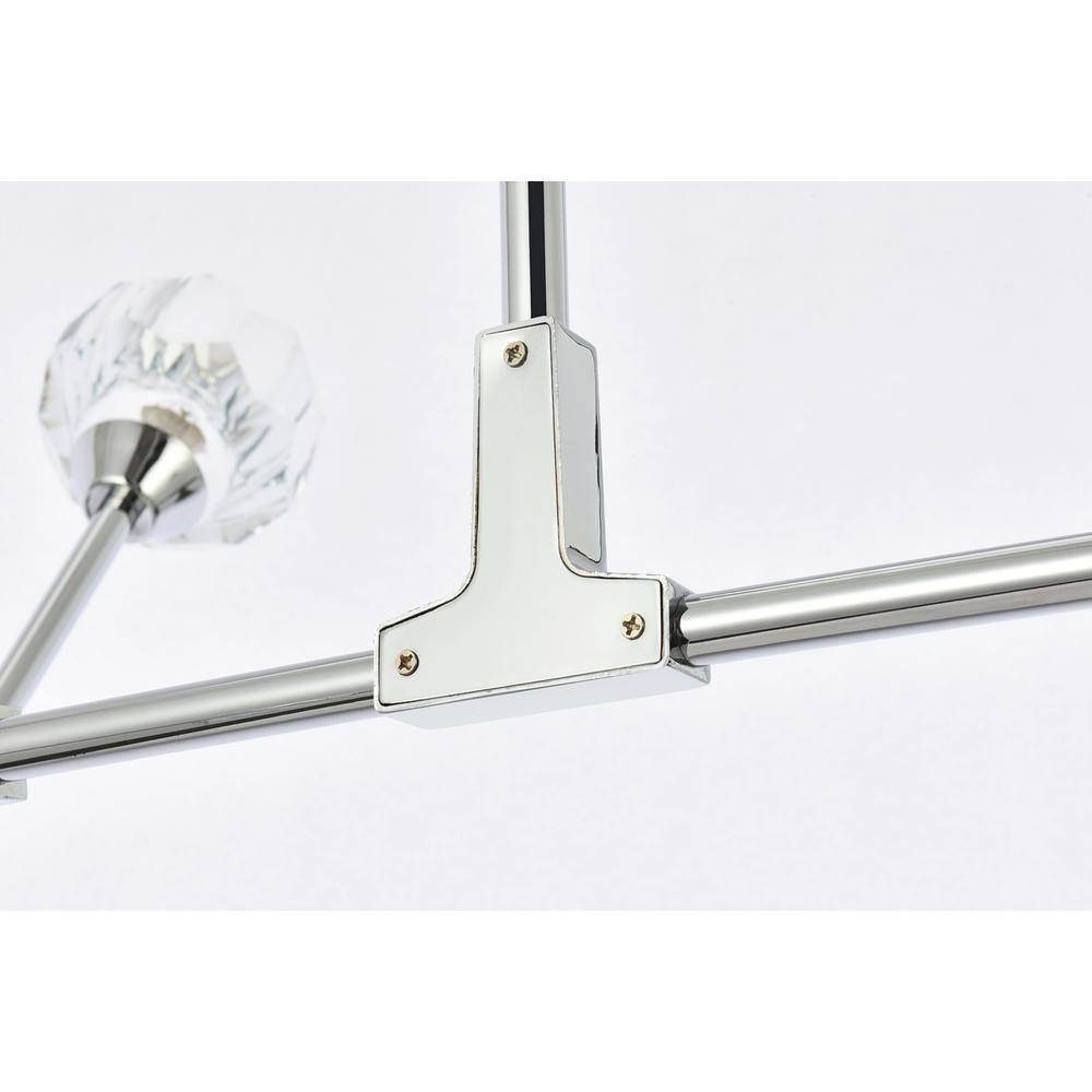 Alt View 2. Elegant Lighting - Zayne 8 Light Pendant in Chrome - Chrome And Clear.