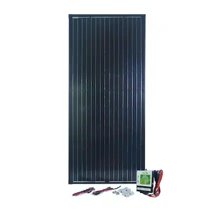 Front. Nature Power - 180 Watt Crystalline Solar Panel with 12Amp Charge Controller.