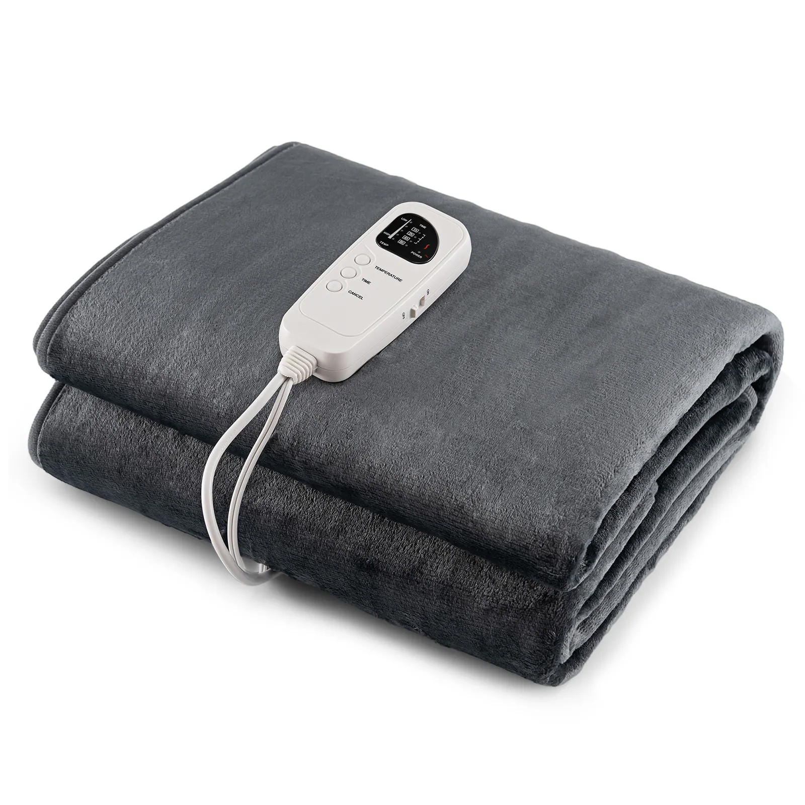 Front. Sugift - Electric Heated Mattress Pad with 5 Heating Levels and Overheat Protection - Grey.