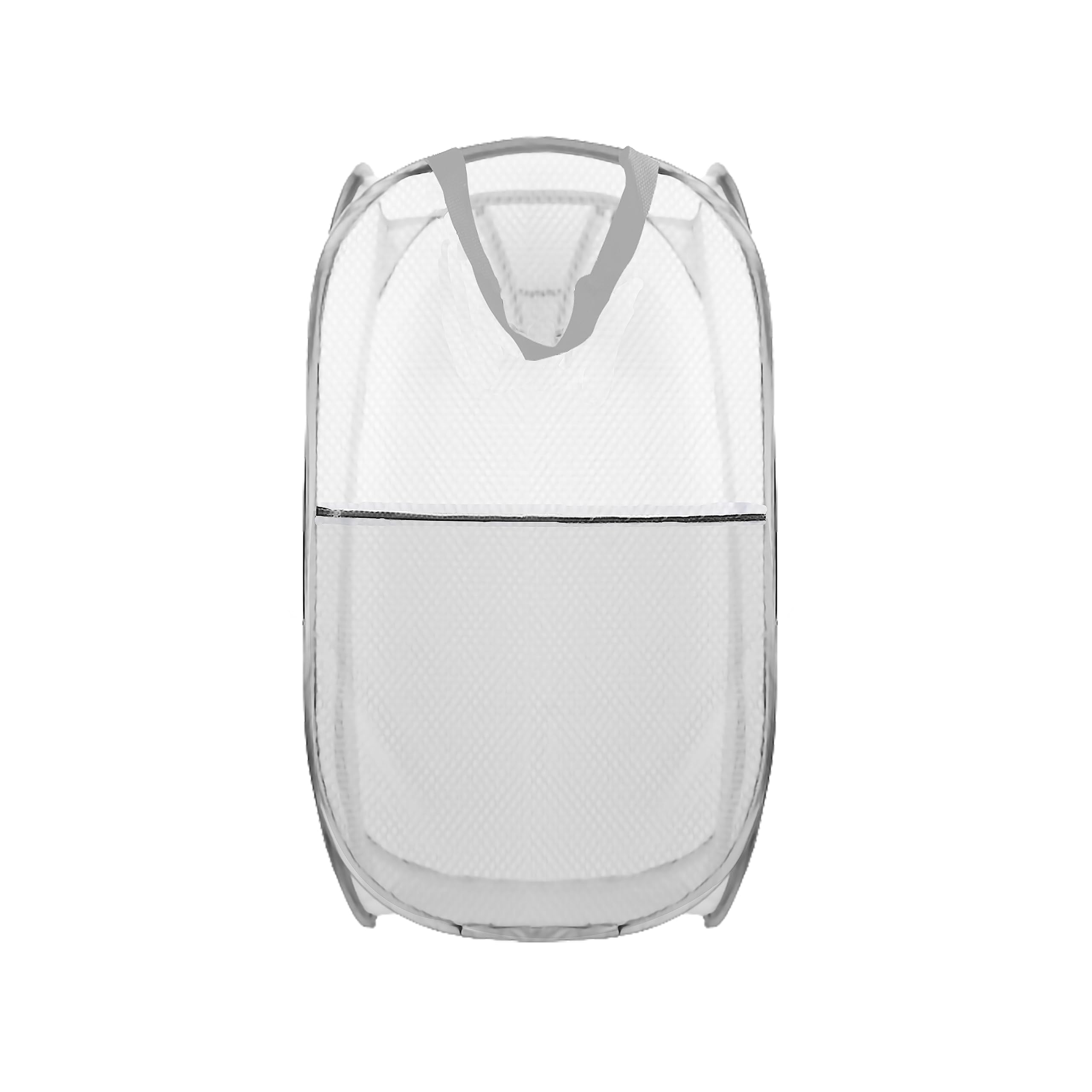 Dapper Styles - Collapsible Pop Up Laundry Hamper Mesh Foldable Basket - 28" X 16" 16" - 1P Grey