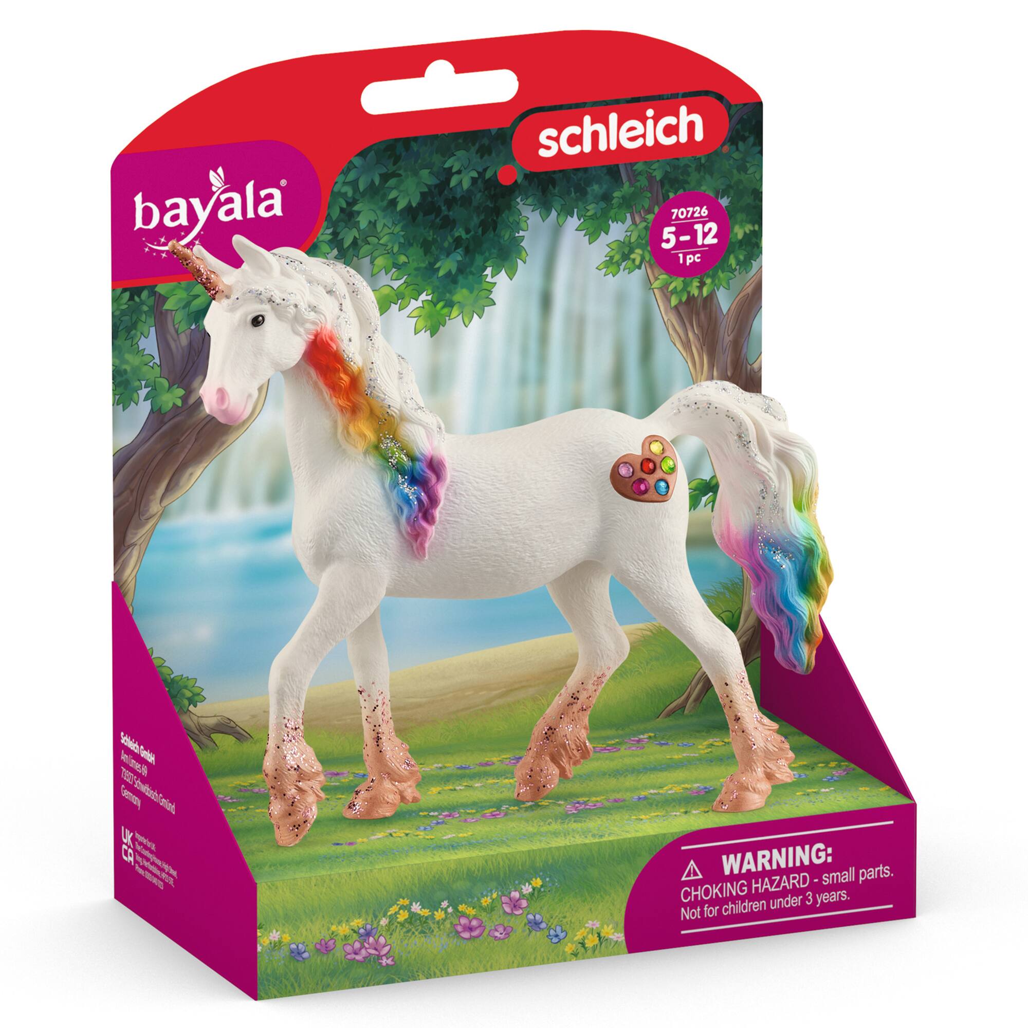 bayala schleich 70726 5-12 1pc V te Sertoa. T Gemey toltabl Jaie LK  CA i   NUL - WARNING: small parts. - CHOKING HAZARD under 3 years. Not for children