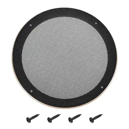 Front. Unique Bargains - Speaker Grill Mesh Cover, Metal Subwoofer Grill Guard Protector ABS Frame for Car Audio, 4 Screws Included - Black Gold.