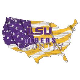 Fan Creations - LSU Tigers USA Flag Cutout Sign - Multicolor