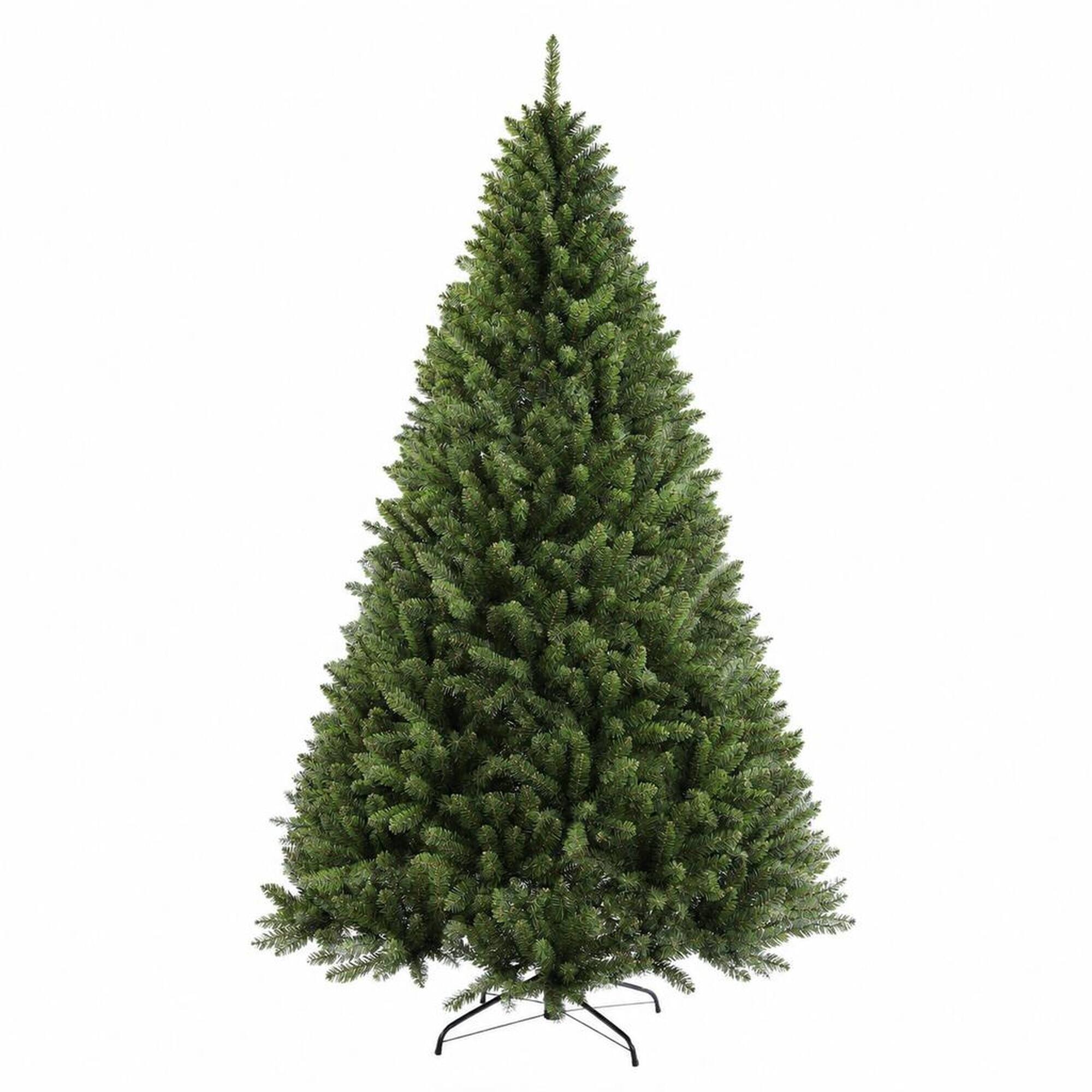 Front. RYHNUYNE - 7.5FT Artificial Christmas Tree With 2070 Tips and Metal Hinges, Green Foldable Base - Army Green.
