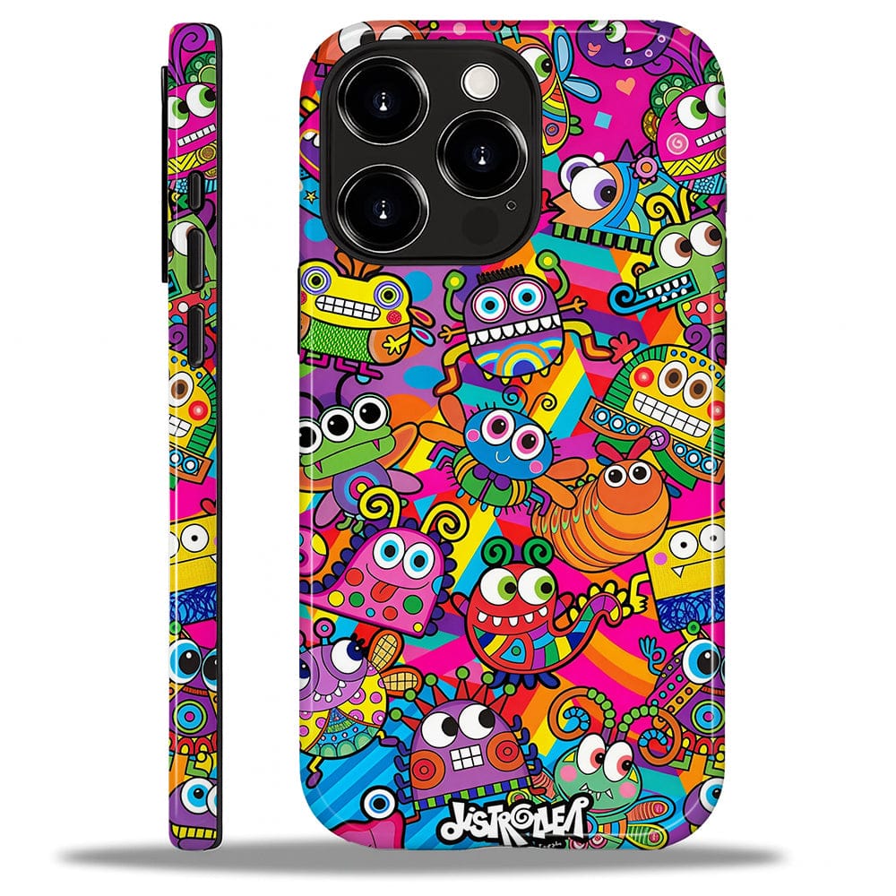 BUBM - Smartphone Case for iPhone - 2-Layer Durable Smartphone Protection Case - Monster Party - Monster Party for iPhone 16 Pro Max