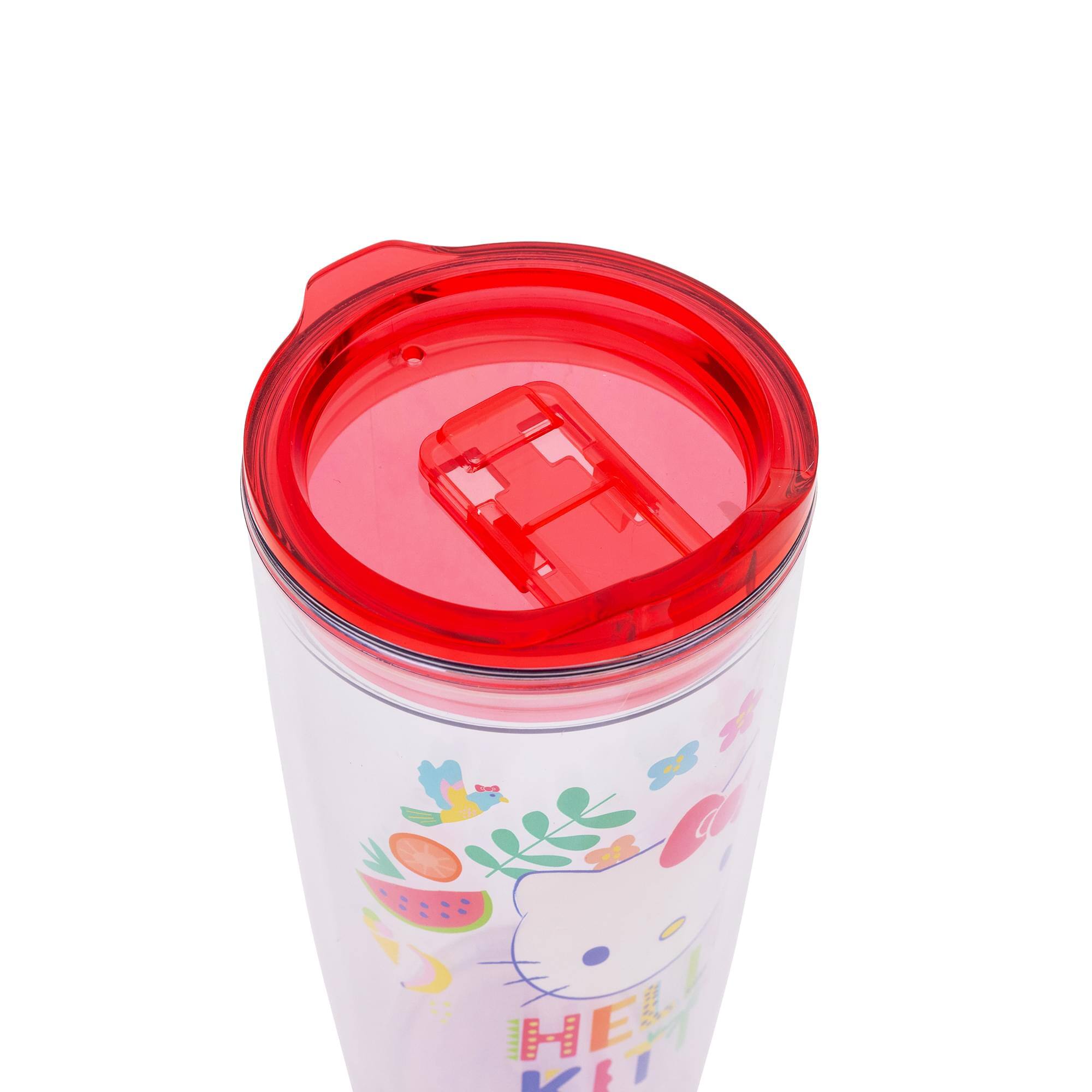 Alt View 10. Silver Buffalo - Sanrio Hello Kitty Tropical Plastic Travel Tumbler With Lid | Holds 20 Ounces - Red.