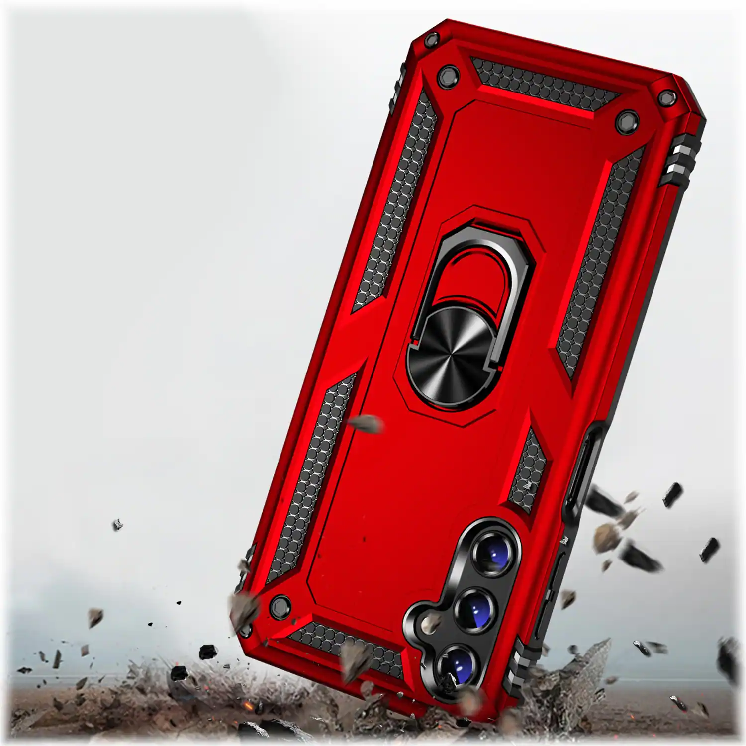 Alt View 14. SaharaCase - Military Kickstand Series with Belt Clip Case for Samsung Galaxy A14 5G - Red.