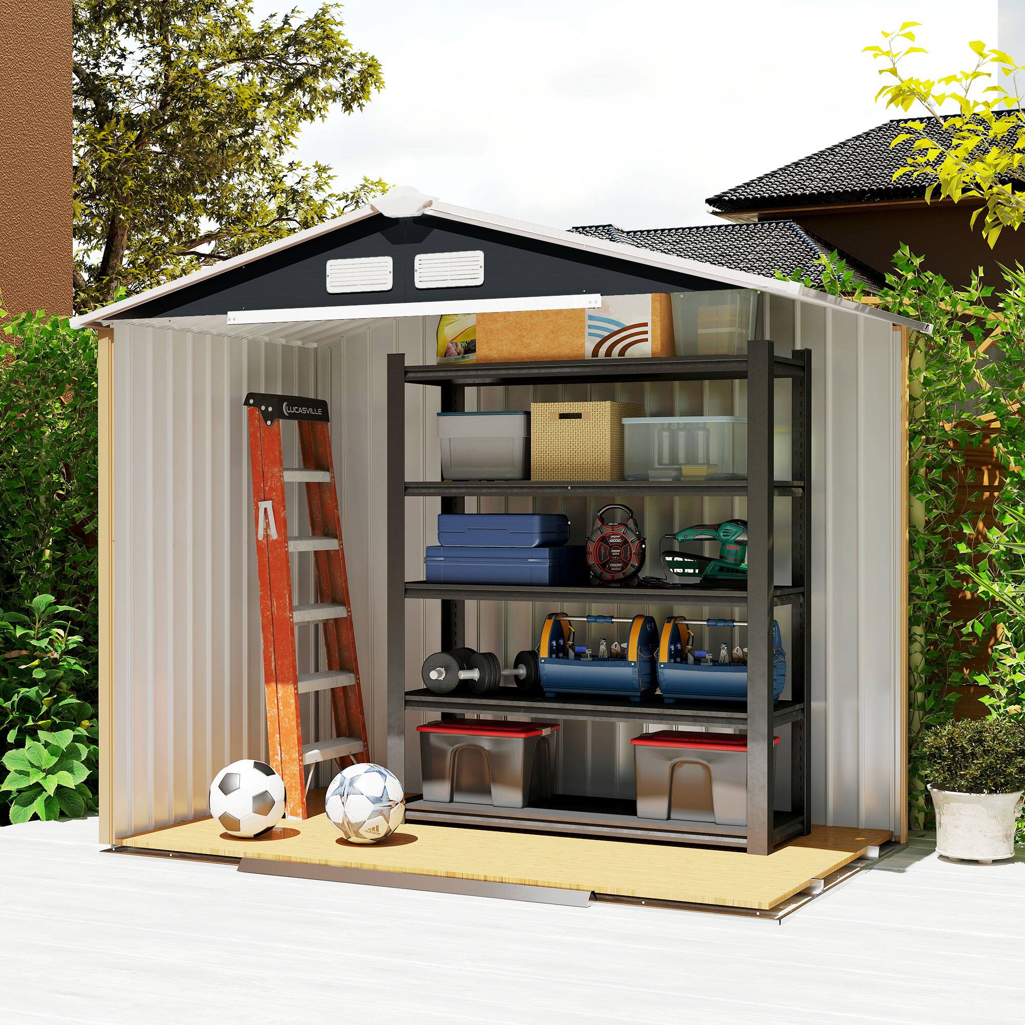 Alt View 8. Outsunny - x 4' Outdoor Storage Shed.