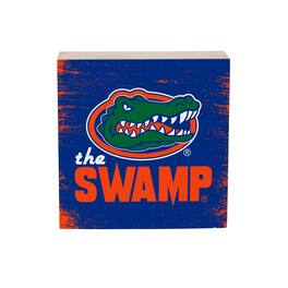 Evergreen Enterprises - Florida Gators 6" Square Fan Chant Wood Block Shelf Sign - Multicolor